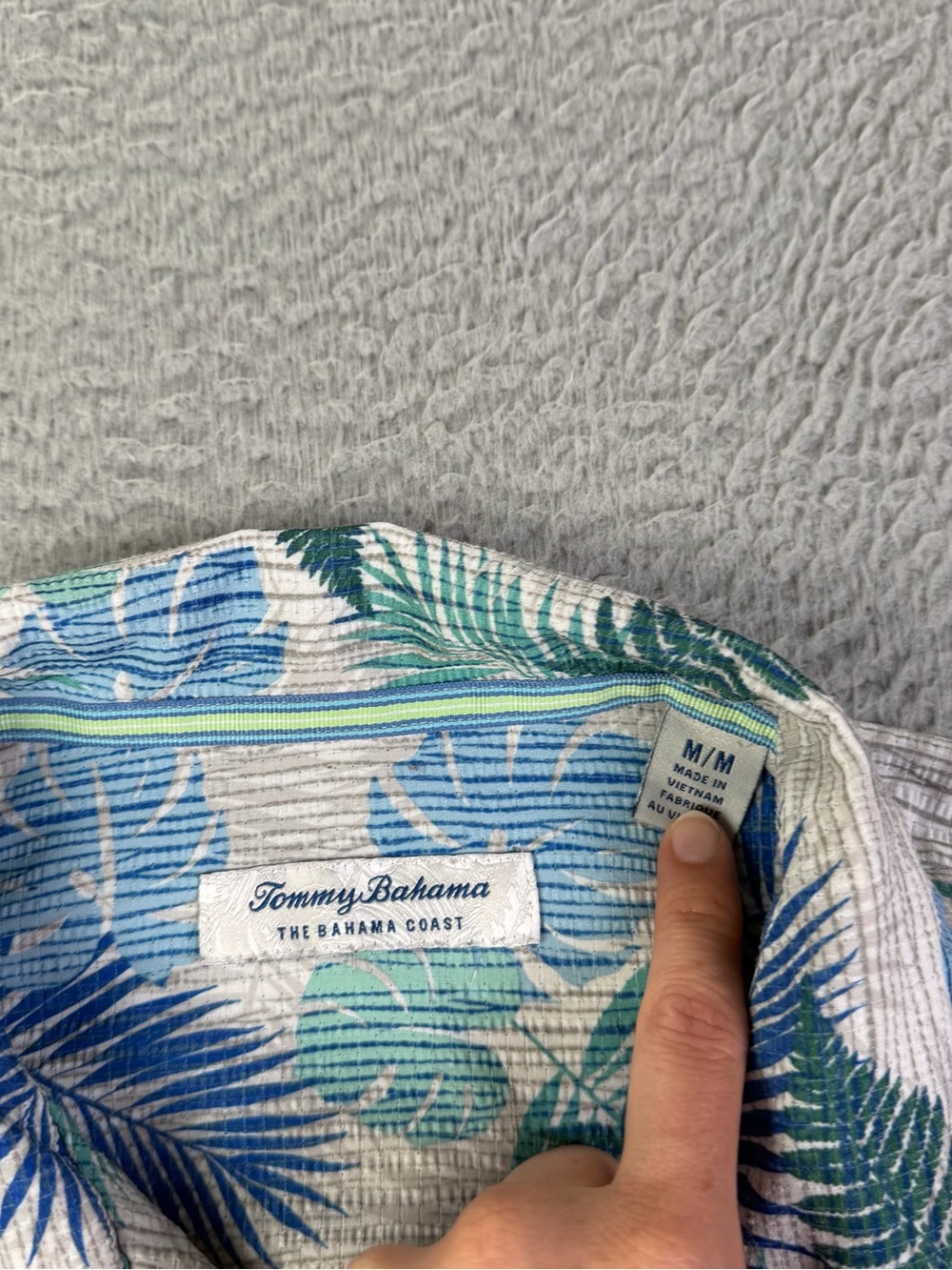 Tommy Bahama The Bahama Coast Shirt Medium Gray Button Islandzone Tropical - Picture 7 of 10